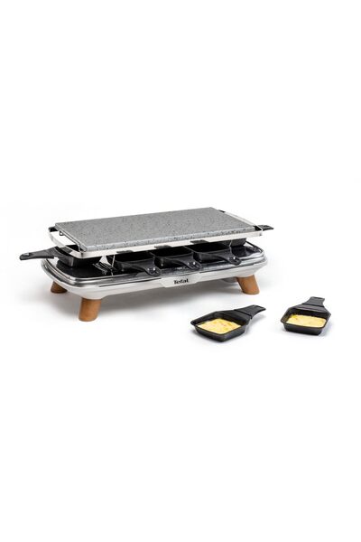 TEFAL Pierrade Gourmet Raclette, Taş Tırmık, 2'si 1 arada, İç Mekan, 1350W, D...