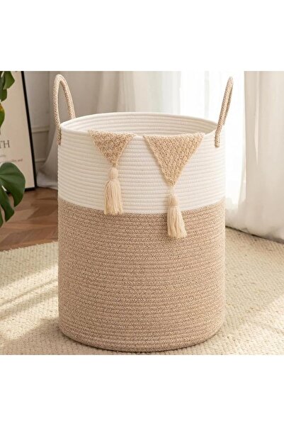 XICEN Large Laundry Basket Hamper, 80L Cotton Rope Woven Basket for Blankets,...