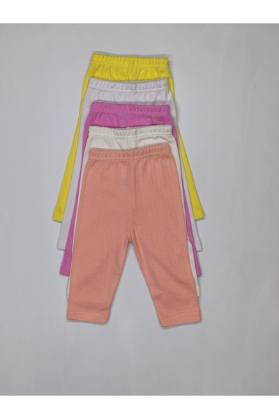 Berat moda 5'li Kız Tayt Renkli Fitilli Mevsimlik Bebek Tayt