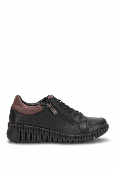 Mammamia D26Ka-765 Women's Genuine Leather Casual Shoes Black - Brown