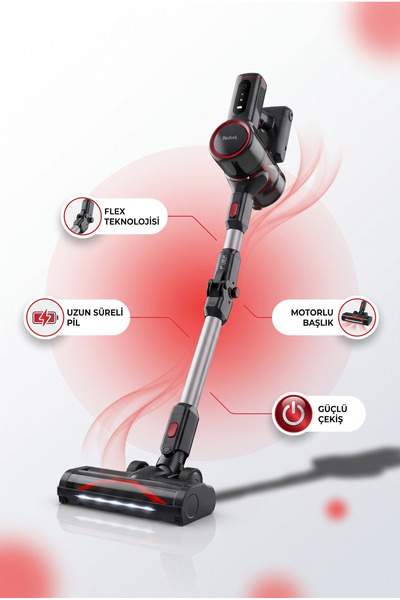 TEFAL X-Force Kablosuz Dikey Süpürge Esnek Borulu Tüy Toplayıcı Başlık Kolay ...