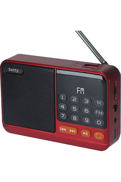 Setty SFM-01M Μίνι Ραδιόφωνο με Bluetooth και USB Κόκκινο