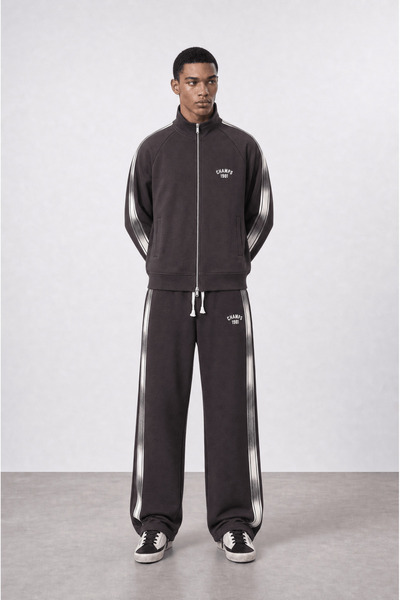 Respire Men's Champs Stripe Detailed Doubleface Tracksuit Set Brown