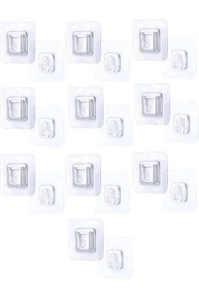GENERAL Yalagui Pvc Storage Hook, 50 Pairs, Pack of 50 Pairs, Transparent Color