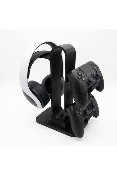 OEM Suport de gaming 3D PLA negru mat pentru 2 controlere PS5 și căști – orga...