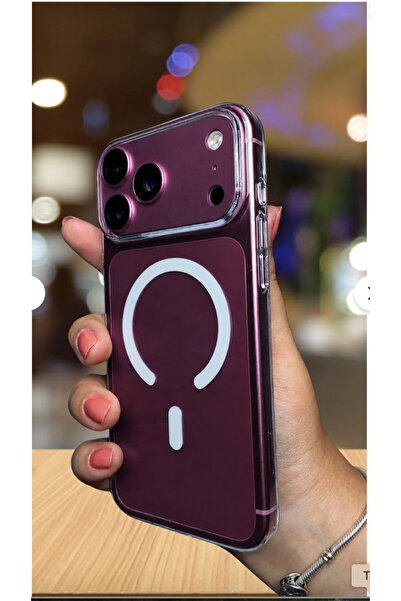 İphone 17-18 Pro Max Güçlendirilmiş Magsafe Şarj özellikli Sararmaz kristal Sert Kapak Kılıf ve Kırılmaz Ekran Koruyucu