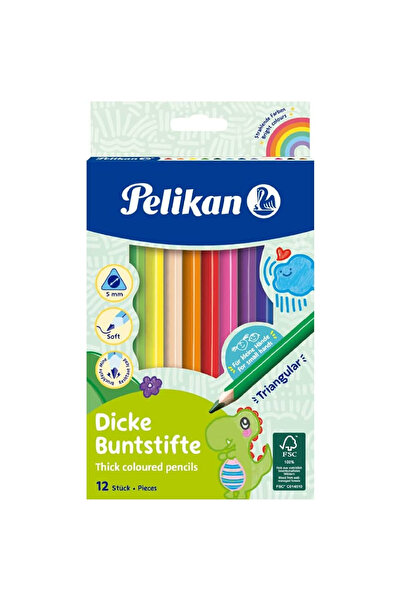Pelikan Dry Crayons Jumbo Triangle 12 Colors