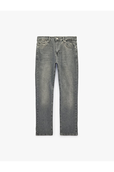 Koton 5-Pocket Regular Waist Cotton Straight Fit Jean Trousers - Mark Jean