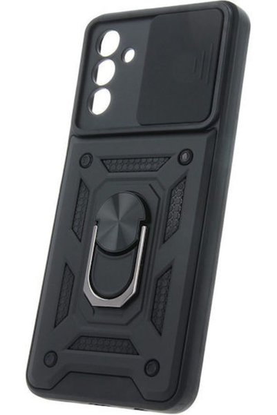 OEM Defender Συρόμενο Πίσω Κάλυμμα Πλαστικό / Σιλικόνη με Λουράκι Λαιμού Μαύρ...