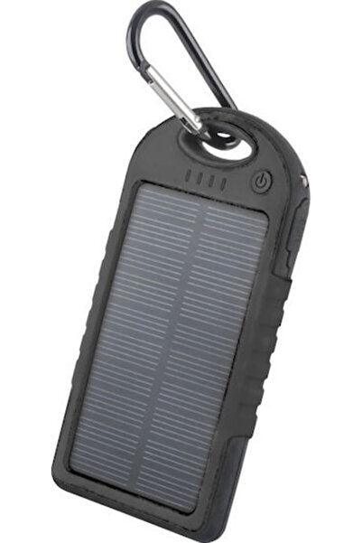 OEM Αδιάβροχο Ηλιακό Power Bank 5000mAh με 2 Θύρες USB-A Μαύρο