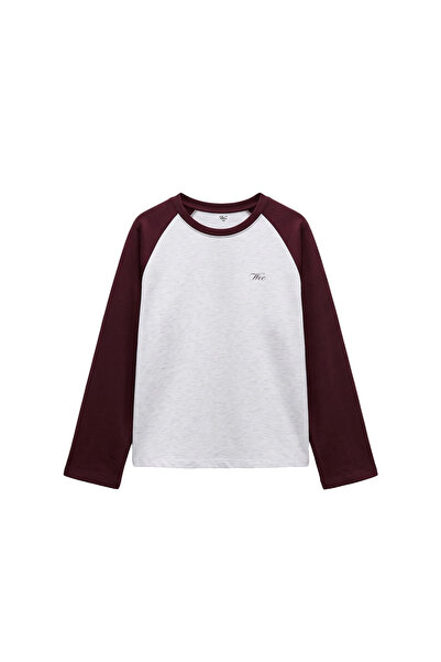 WHITE OF CREATIVE Kadın Raglan Kol Basic Uzun Kollu Casual Şardonsuz Sweatshirt