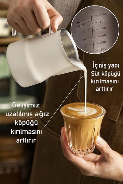 Vivien Home Paslanmaz Çelik Pitcher 500 ml (Beyaz)