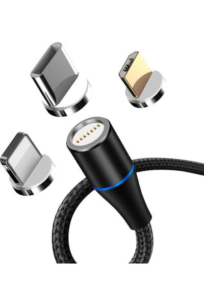 MaXlife Πλεγμένο / Μαγνητικό USB σε Lightning / Type-C / micro USB 1μ 2Α Καλώ...