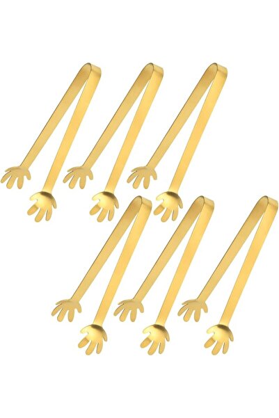 TERRIFI Mini Tongs for Serving, 6 Pack 4.8 Inches Stainless Steel Small Metal...