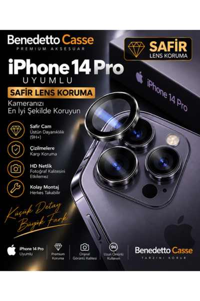 lucek cases واقي عدسة الكاميرا من الياقوت الأزرق المتوافق مع iPhone 14 Pro - ...
