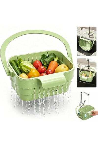 TERRIFI Foldable Kitchen Sink Drain Basket for Food Waste and Fruit Vegetable...