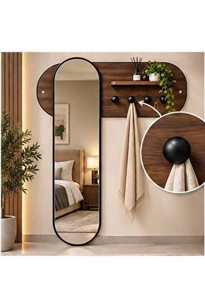LastHome Trio Mirror Triple Use with Decor, Shelf, and Hangers