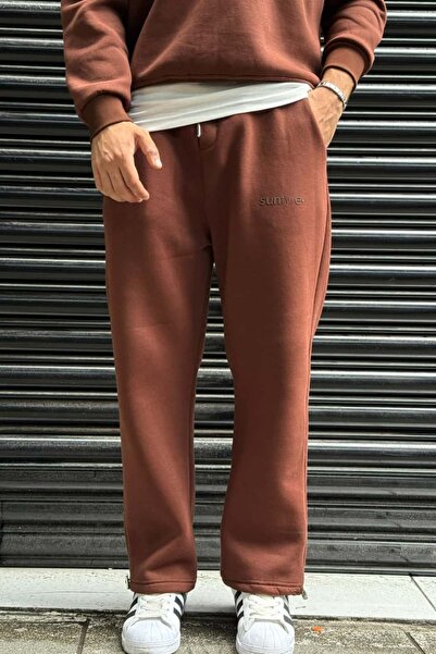 sunfyre 3-Strand Ruffled Winter Adjustable Elastic Waist Baggy Sweatpants Sun471