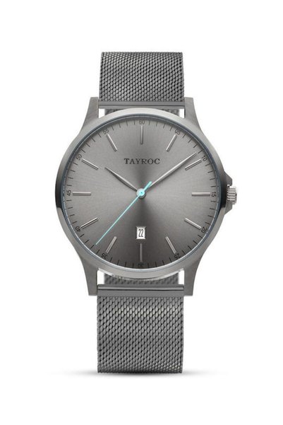 Other Tayroc Ανδρικό Ρολόι 40mm με Γκρι Μεταλλικό Λουράκι και Μπαταρία