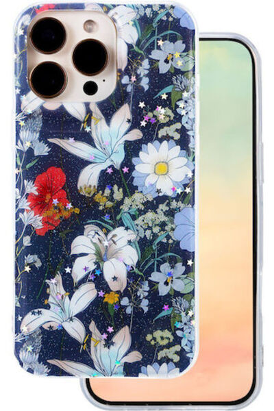Telforceone Glow Glam Πίσω Κάλυμμα Σιλικόνης 2mm Μπλε (iPhone 15 Pro)