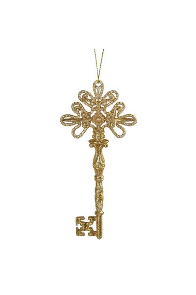 MONDEX Ornament acrilic cu cheie, Moș Crăciun Lila, 16x7, auriu, 1 buc.
