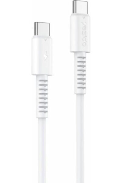 Yesido Καλώδιο USB 2.0 USB-C Αρσενικό σε USB-C 60W PD Λευκό 1μ
