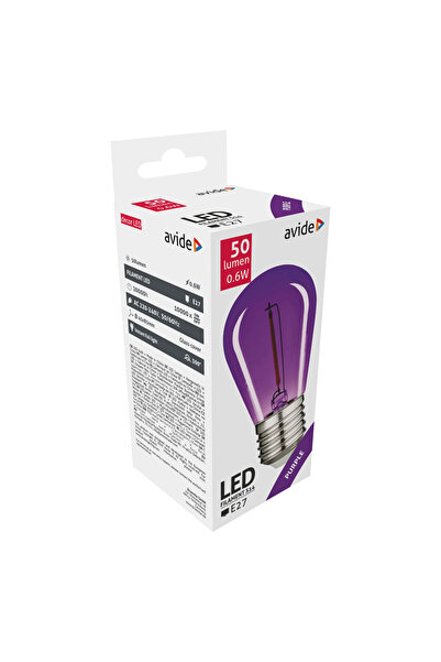 Avide Decor Λάμπα LED Νήματος 0.6W E27 Μωβ - Λάμπα LED