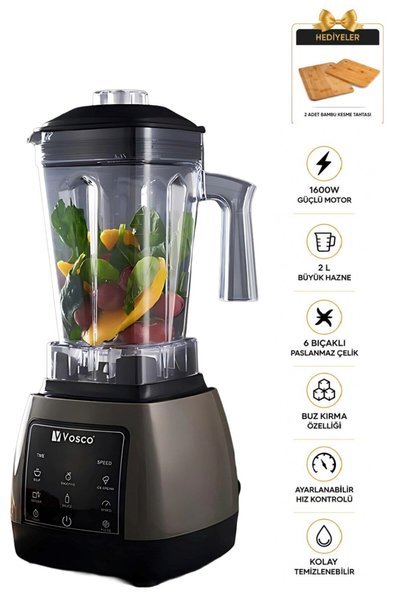 vosco Çok Amaçlı Blender Meyve Suyu, Smoothie, Çorba, Sos ve Öğütme Özellikli...