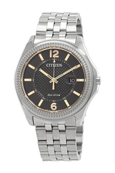 Citizien Ανδρικό ρολόι Citizen 42mm με μπαταρία και γκρι μπρασελέ από ανοξείδ...