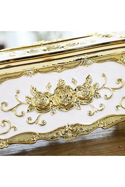 modish collection غطاء صندوق مناديل مزخرف بنقوش زهور، تصميم فضي عتيق مزخرف - ...