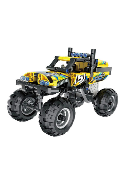 Feyza Oyuncak Yellow Czech Pull-And-Go Off-Road Vehicle Building Set |   6+ Y...