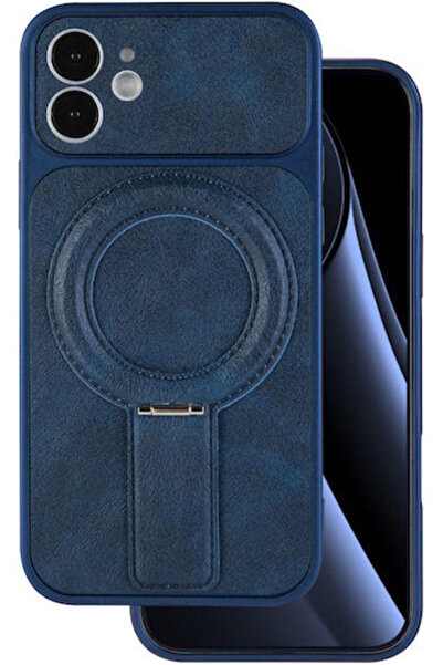 OEM Luxgrip Mag Συνθετικό Δέρμα Μπλε Πίσω Κάλυμμα iPhone 11