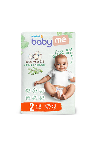 Baby&Me baby me Mini 2 Numara Bebek Bezi 3-6 kg 50 Adet