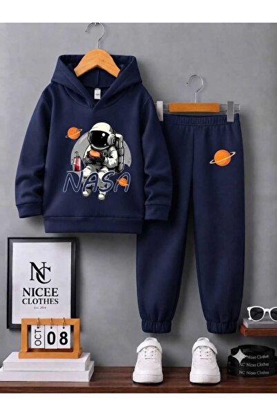 NC Nicee Clothes Children's Tracksuit Unisex (Hamburger-Edding Astronaut Prin...