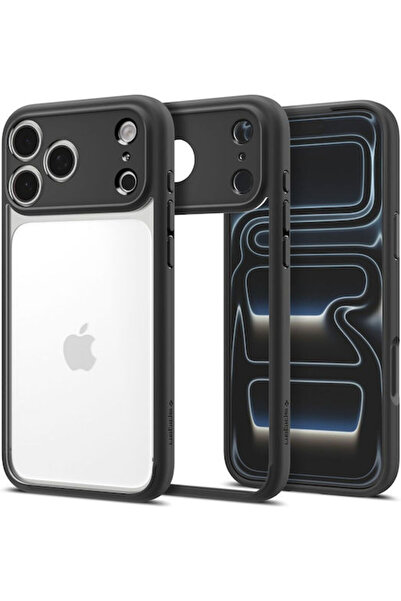 Spigen Υπερ-υβριδική Πίσω Θήκη από Πλαστικό / Σιλικόνη με Λουράκι Λαιμού, Μαύ...
