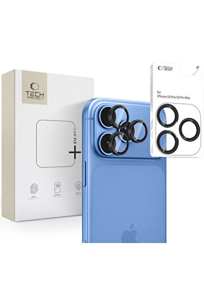 Tech-Protect Camring Fit+ Προστασία Κάμερας από Σκληρυμένο Γυαλί Μαύρο για iP...