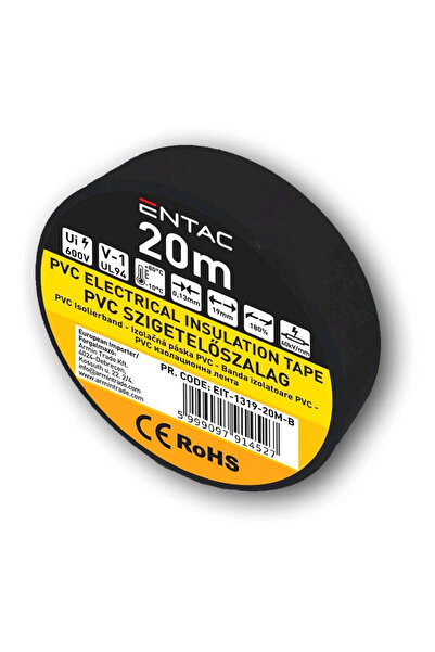 Entac Ταινία 19mm x 20m Μαύρη - Μονωτική Ταινία