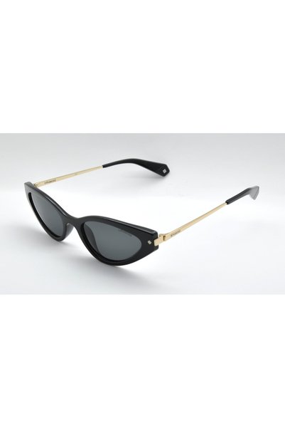 Polaroid Pld 4074S 53 807 M9 Black Blue Gray Polarized Women's Sunglasses