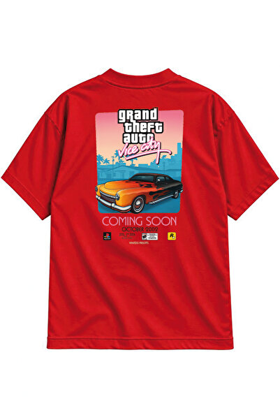 genosha Μπλουζάκι Vice City Grand Theft Oversize με στάμπα μπροστά και πίσω