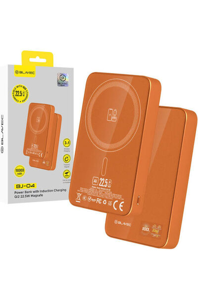 Blavec BJ-04 Λεπτό MagSafe Power Bank 10000mAh 22.5W Πορτοκαλί