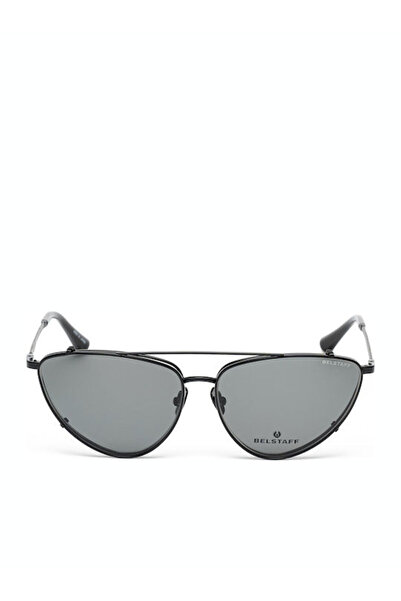 BELSTAFF Ανδρικά γυαλιά ηλίου με μαύρο μεταλλικό σκελετό και μαύρο φακό