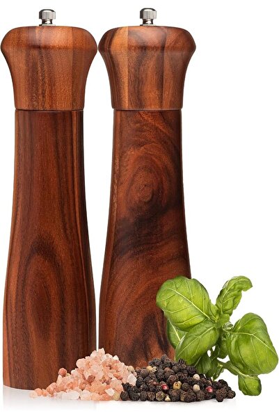 Tazweeq Wooden Grinder Set - 2 Pcs Premium Acacia Wood Grinders with Adjustab...