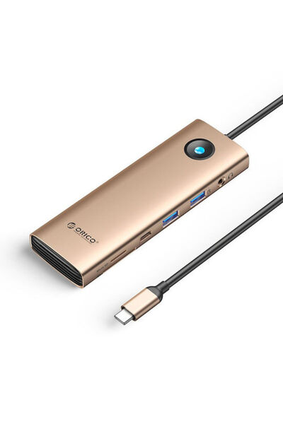 Orico PW11 9 σε 1 Σταθμός σύνδεσης USB-C με HDMI 4K PD Ethernet Ροζ χρυσό