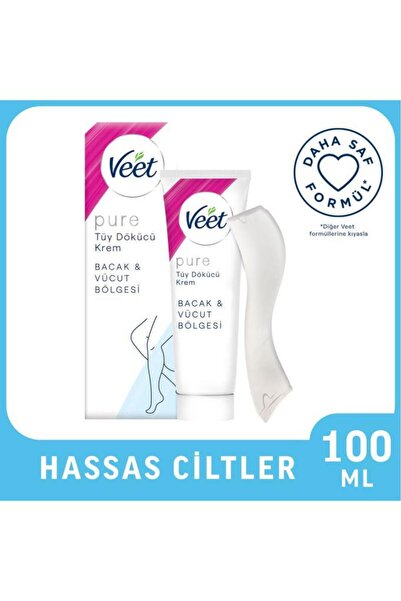 Veet Pure Hassas Ciltler Tüy Dökücü Krem Bacak ve Vücut 100 ml