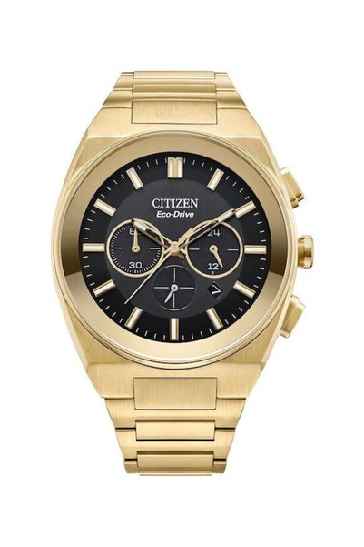 Citizien Ανδρικό ρολόι Citizen 43mm με μπαταρία και χρυσό βραχιόλι από ανοξεί...