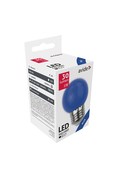 Avide Διακοσμητικοί λαμπτήρες LED G45 1W E27 Μπλε - Λάμπα LED