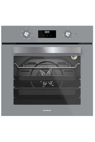Silverline Gri Ankastre Set BO6502W02 Fırın CS5335W02 Cam Ocak 3481 Davlumbaz 3'lü Set