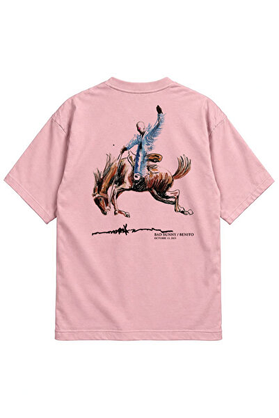genosha BAD BUNNY Μπλουζάκι με στάμπα Oversize, Σχέδιο Μπροστά-Πίσω