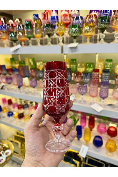 Vakıf home Bohemia Kristal Renkli Kahve Yanı Su Bardağı 180 ml 1 Adet