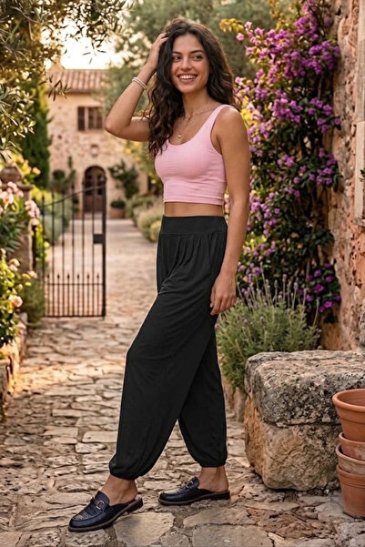 QBZ Παντελόνι Σαλβάρι από Μοντάλ με Πιέτες και Τσέπες